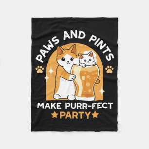 Colourful Oktoberfest Cat Party - Paws and Pints Fleece Blanket