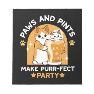 Colourful Oktoberfest Cat Party - Paws and Pints Notepad