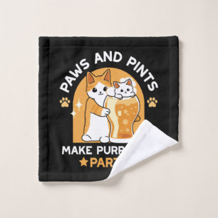 Colourful Oktoberfest Cat Party - Paws and Pints Wash Cloth