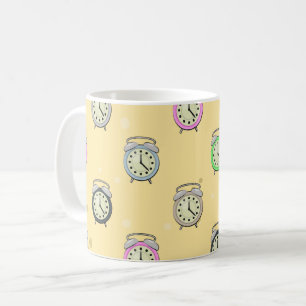 Colourful Old Alarm Clocks Pattern Coffee Mug