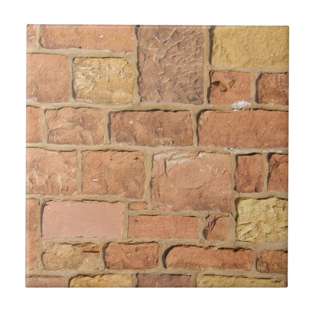 Colourful old brick wall design ceramic tile (Front)