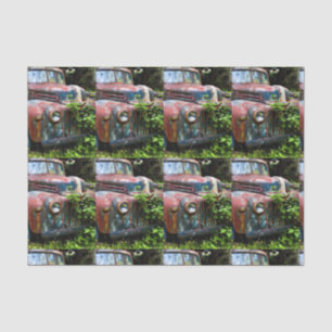 Colourful Old Rusty Truck Pattern Tissue Paper