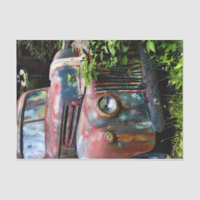 Colourful Old Rusty Truck Tissue Paper (Front)