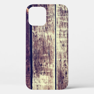 Colourful Old Wood Background - Vintage Dark Yello iPhone 12 Case