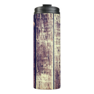 Colourful Old Wood Background - Vintage Dark Yello Thermal Tumbler