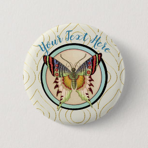 Colourful Old World Butterfly 6 Cm Round Badge