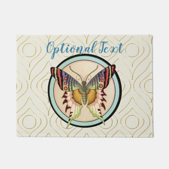 Colourful Old World Butterfly Doormat (Front)
