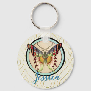 Colourful Old World Butterfly Key Ring