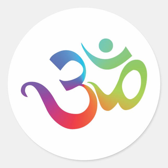 Colourful Om Classic Round Sticker (Front)