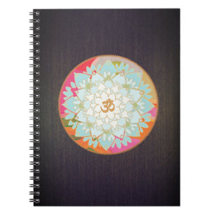 Colourful OM Lotus Yoga and Meditation Teacher Notebook