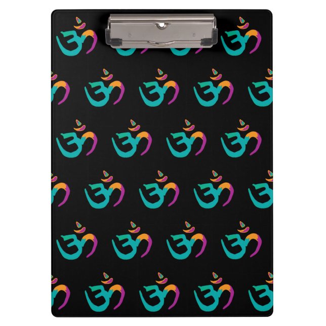 Colourful OM sign Clipboard (Front)