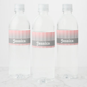 Colourful ombre chevron pattern water bottle label