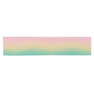 Colourful Ombre Gradient Teal Peach Pink Short Table Runner