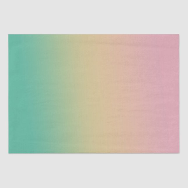 Colourful Ombre Gradient Teal Peach Pink Tissue Paper (Front)
