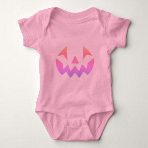 Colourful Ombre Jack-o-lantern pumpkin face T-Shir Baby Bodysuit