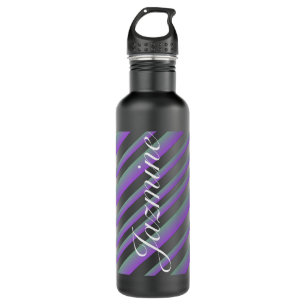 Colourful Ombré Script Name Stripes 710 Ml Water Bottle
