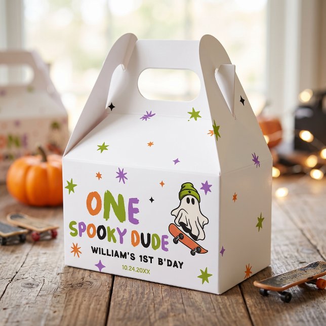 Colourful One Spooky Dude Birthday Favour Box (Creator Uploaded)