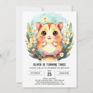 Colourful Online Hamster Birthday Invitation