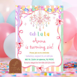 Colourful Ooh La La Fancy Birthday Invitation