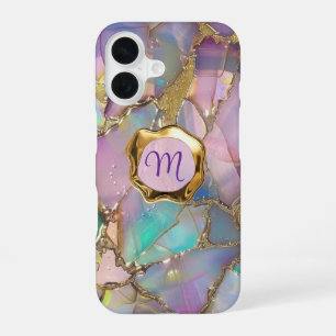 Colourful Opal and Liquid Gold iPhone 16 Case