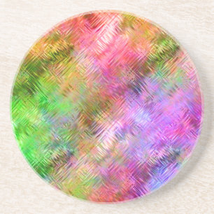 Colourful Opal Glassy Texture Coaster