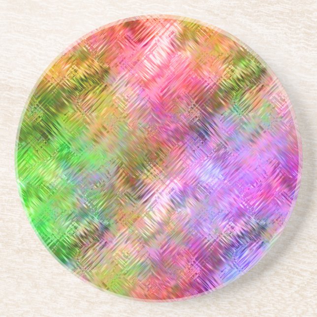 Colourful Opal Glassy Texture Coaster (Front)