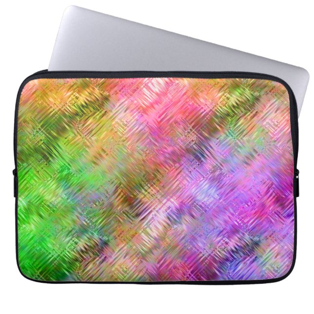 Colourful Opal Glassy Texture Laptop Sleeve (Front)