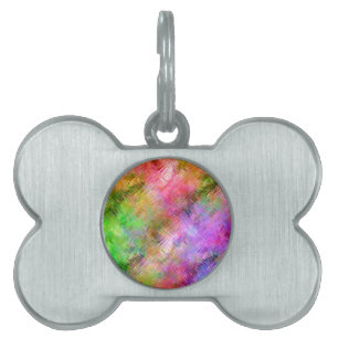 Colourful Opal Glassy Texture Pet Name Tag