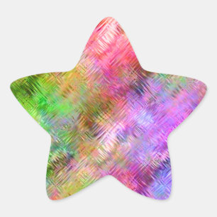Colourful Opal Glassy Texture Star Sticker