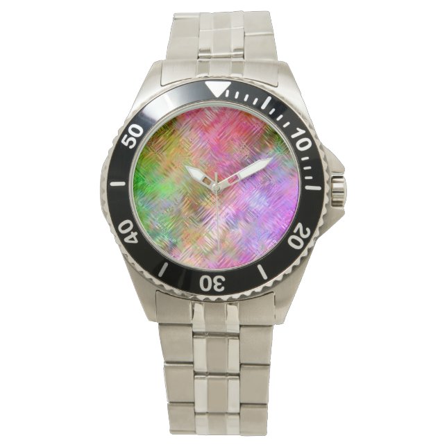 Colourful Opal Glassy Texture Watch (Front)