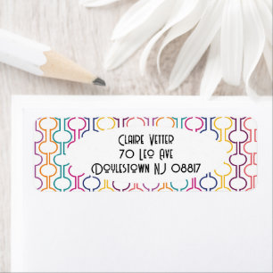 Colourful Open Circles Return Address Label