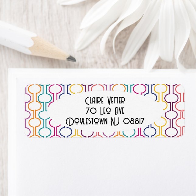 Colourful Open Circles Return Address Label (Insitu)
