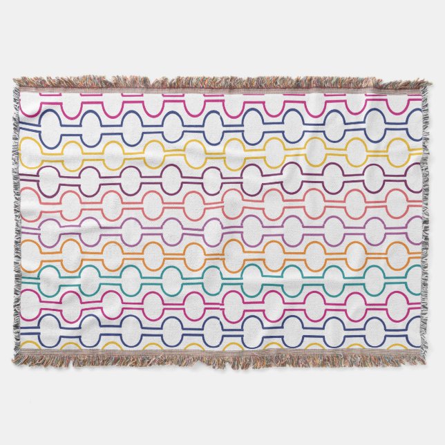 Colourful Open Circles Throw Blanket (Front)