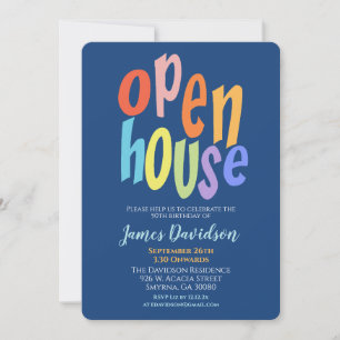 Colourful Open House Party Modern Invitation
