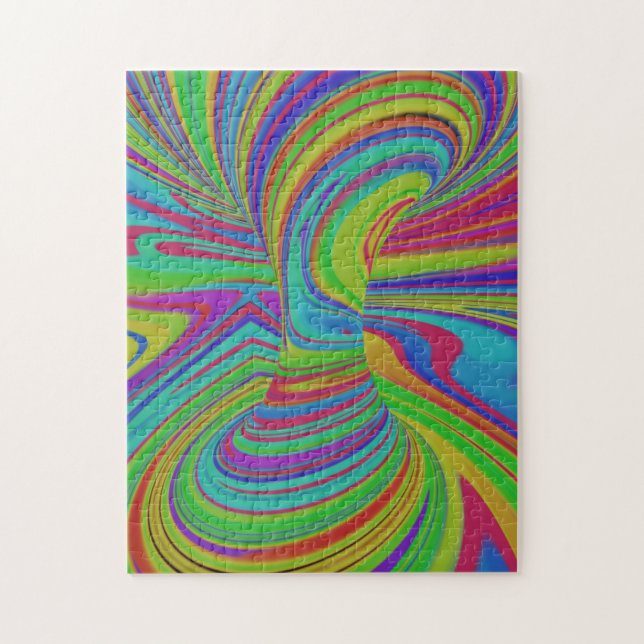 colourful Optical Illusion Jigsaw Puzzle (Vertical)