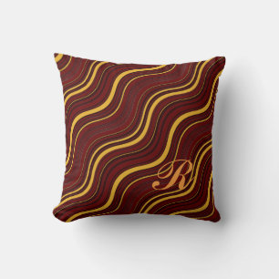 Colourful Optical Illusion Wavy Pattern Initial Cushion