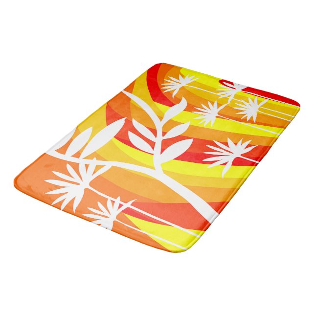 Colourful Orange and Yellow Bath Mat (Angled)