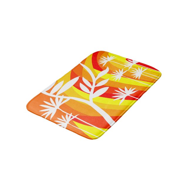 Colourful Orange and Yellow Bath Mat (Angled)