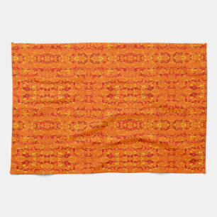 Colourful Orange Aztek Kitchen Towel