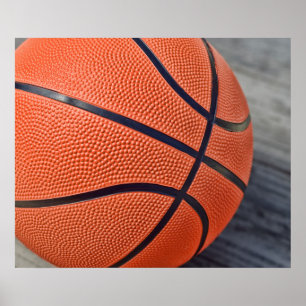 Colourful Orange Basketball Poster