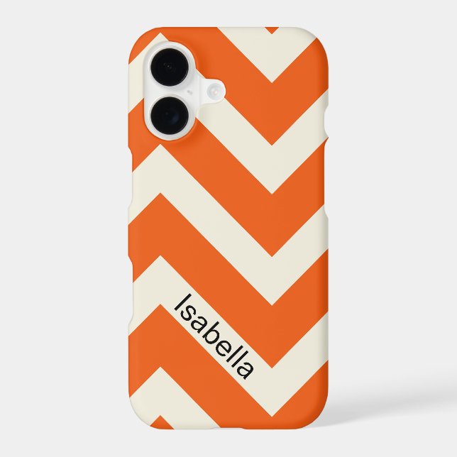 Colourful Orange Chevron Pattern with Monogram (Back)