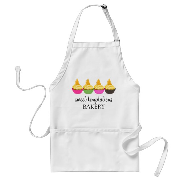 Colourful Orange Cupcakes Bakery Personalised Apro Standard Apron (Front)