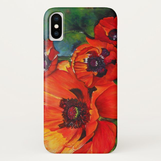 Colourful Orange Oriental Poppy Case-Mate iPhone Case (Back)
