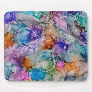 Colourful orange, purple, pink, blue abstract Art Mouse Pad