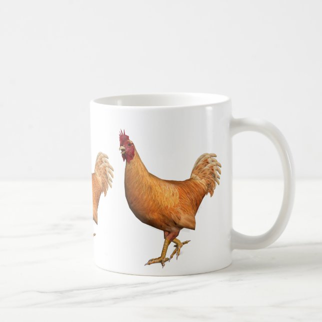 Colourful Orange Rooster Coffee Mug (Right)