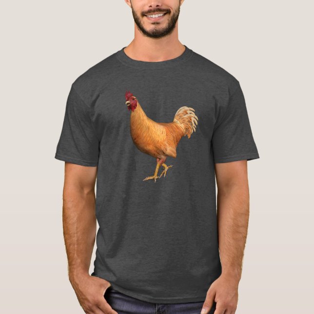 Colourful Orange Rooster T-Shirt (Front)