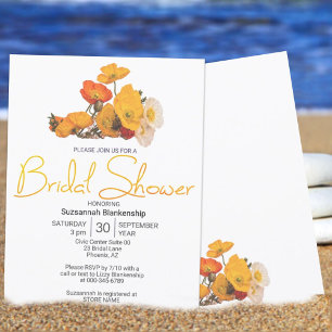 Colourful Orange Yellow White Poppies Template