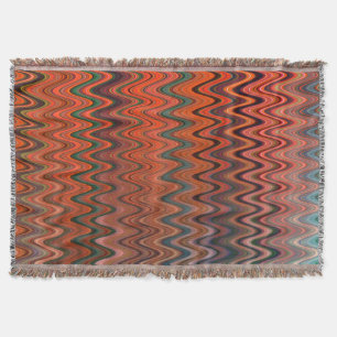 Colourful Orange Zigzag Pattern Throw Blanket