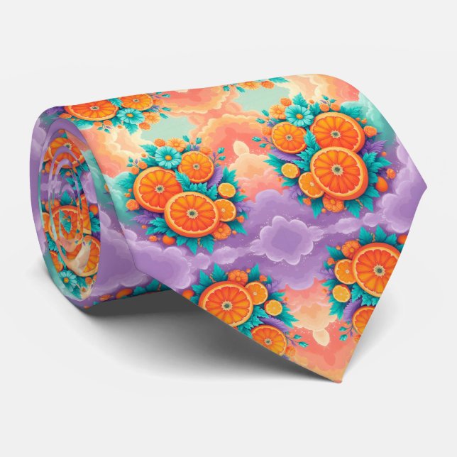 Colourful oranges for Fathers Day Tie (Rolled)