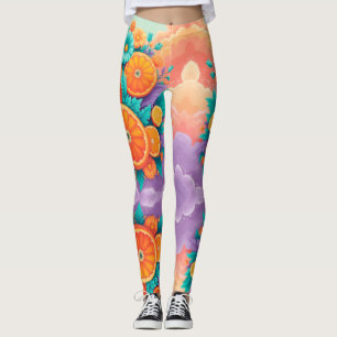 Colourful oranges leggings